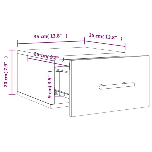 Wand-Nachttisch Betongrau 35x35x20 cm