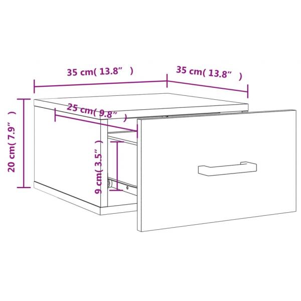 Wand-Nachttisch Betongrau 35x35x20 cm