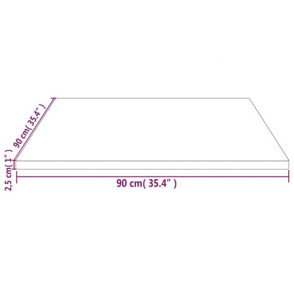 Tischplatte Weiß 90x90x2,5 cm Massivholz Kiefer Quadratisch