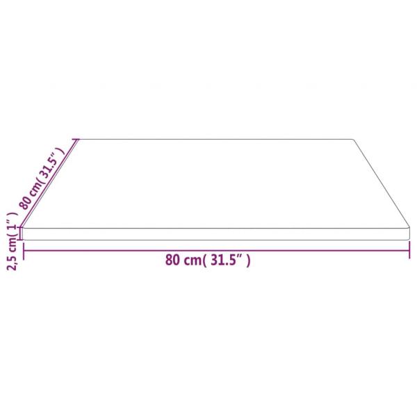 Tischplatte 80x80x2,5 cm Massivholz Kiefer Quadratisch