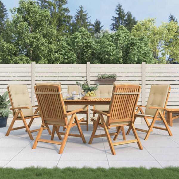 ARDEBO.de - Gartenstühle mit Kissen 6 Stk. Massivholz Teak