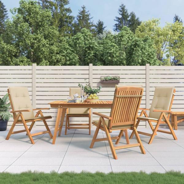 ARDEBO.de - Gartenstühle mit Kissen 4 Stk. Massivholz Teak