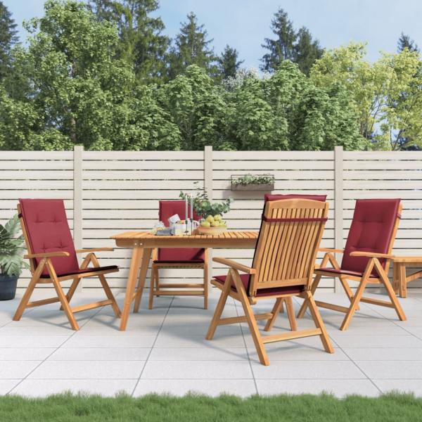 ARDEBO.de - Gartenstühle mit Kissen 4 Stk. Massivholz Teak