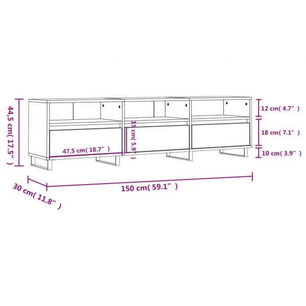 TV-Schrank Schwarz 150x30x44,5 cm Holzwerkstoff