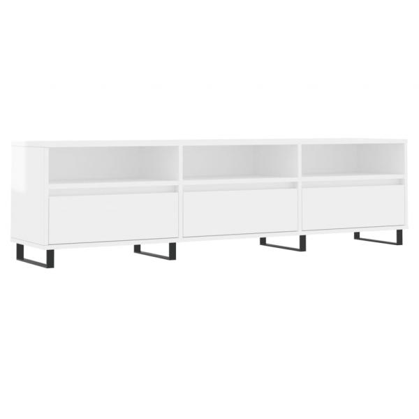 TV-Schrank Hochglanz-Weiß 150x30x44,5 cm Holzwerkstoff