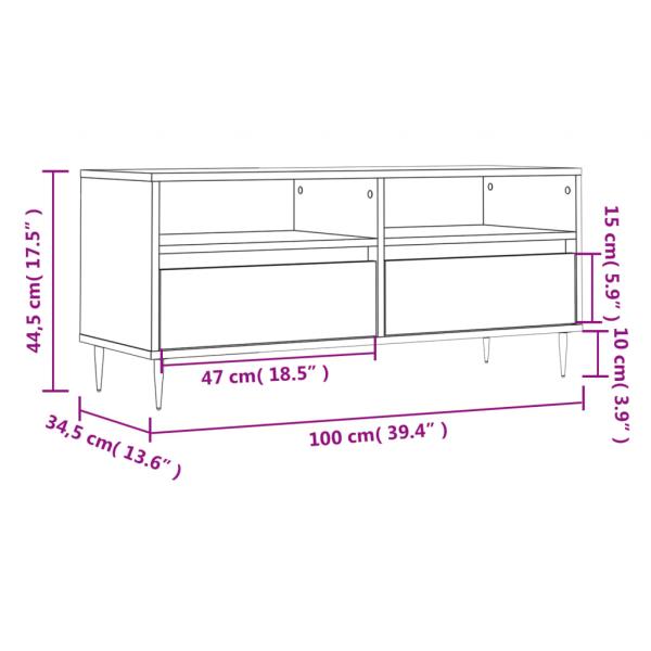 TV-Schrank Hochglanz-Weiß 100x34,5x44,5 cm Holzwerkstoff