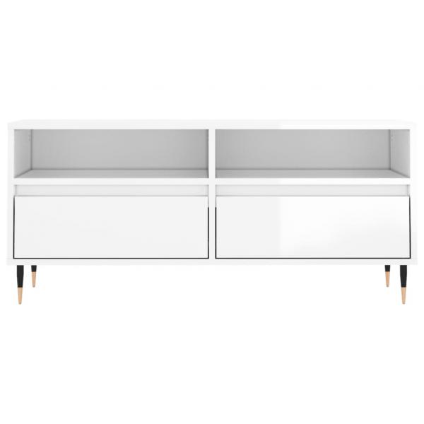 TV-Schrank Hochglanz-Weiß 100x34,5x44,5 cm Holzwerkstoff