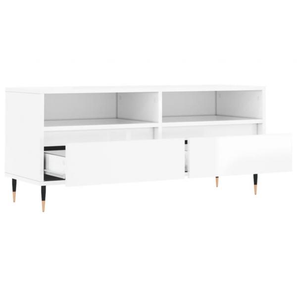 TV-Schrank Hochglanz-Weiß 100x34,5x44,5 cm Holzwerkstoff