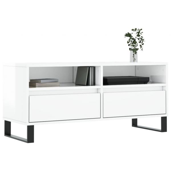 TV-Schrank Hochglanz-Weiß 100x34,5x44,5 cm Holzwerkstoff