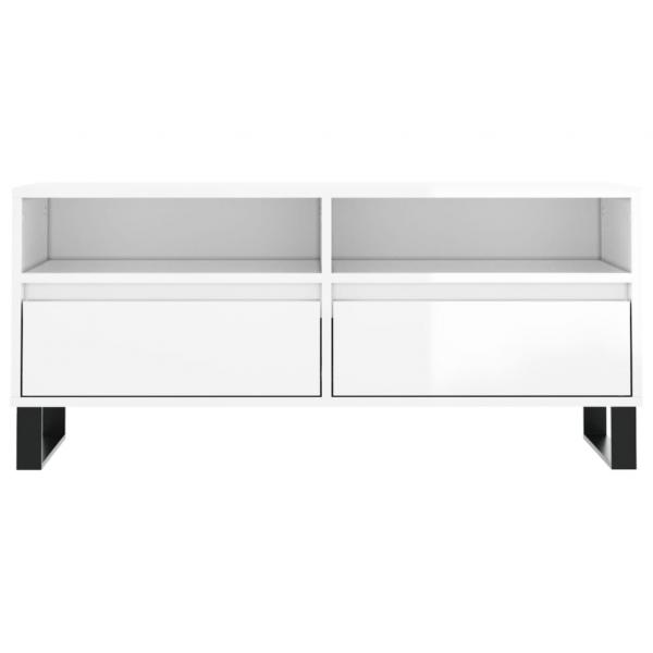 TV-Schrank Hochglanz-Weiß 100x34,5x44,5 cm Holzwerkstoff