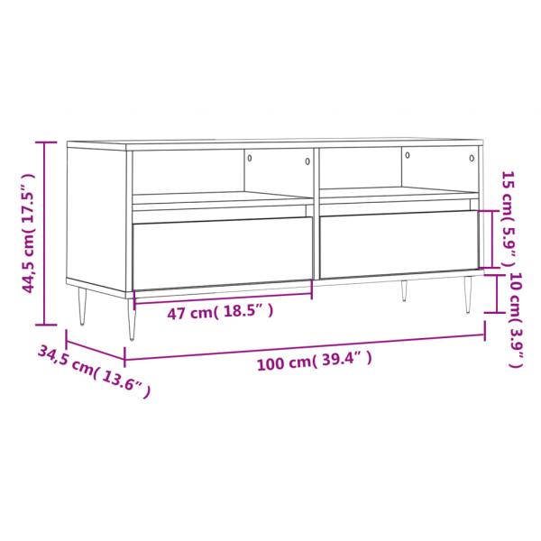 TV-Schrank Grau Sonoma 100x34,5x44,5 cm Holzwerkstoff