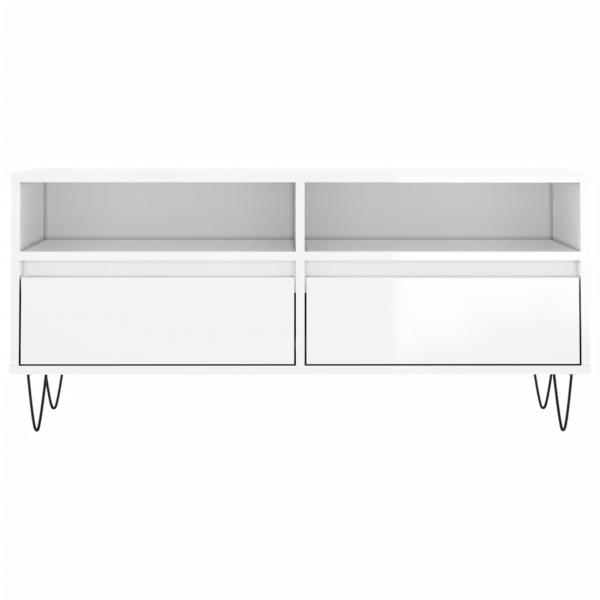 TV-Schrank Hochglanz-Weiß 100x34,5x44,5 cm Holzwerkstoff