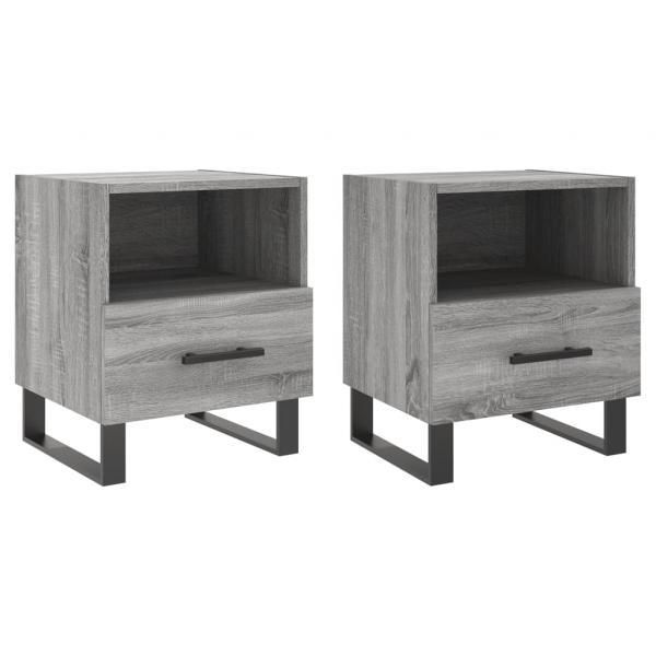 Nachttische 2 Stk. Grau Sonoma 40x35x47,5 cm Holzwerkstoff