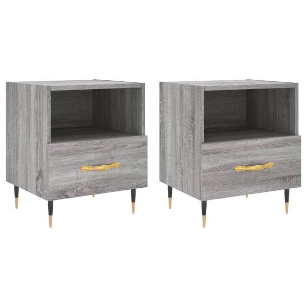 Nachttische 2 Stk. Grau Sonoma 40x35x47,5 cm Holzwerkstoff