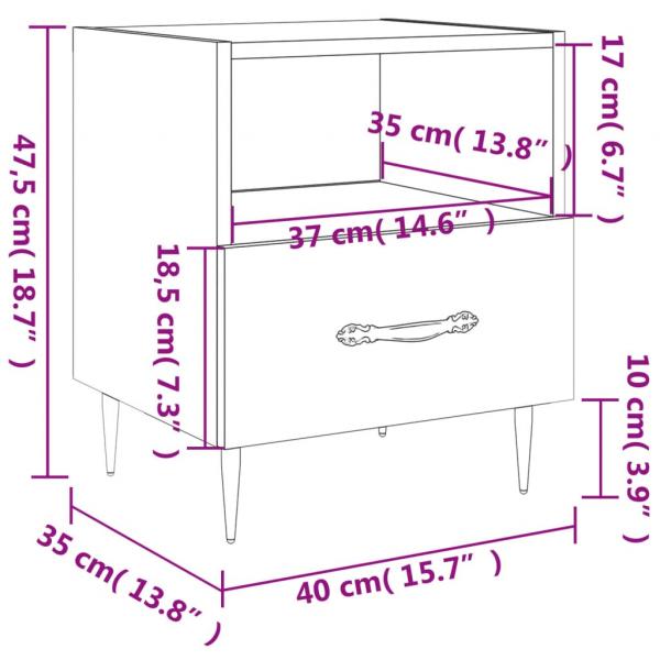 Nachttisch Braune Eiche 40x35x47,5 cm Holzwerkstoff