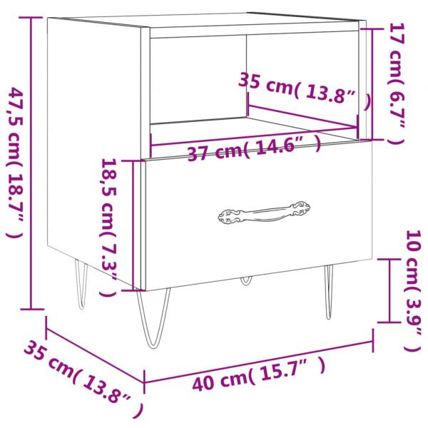 Nachttisch Betongrau 40x35x47,5 cm Holzwerkstoff