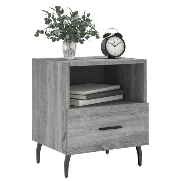 Nachttische 2 Stk. Grau Sonoma 40x35x47,5 cm Holzwerkstoff