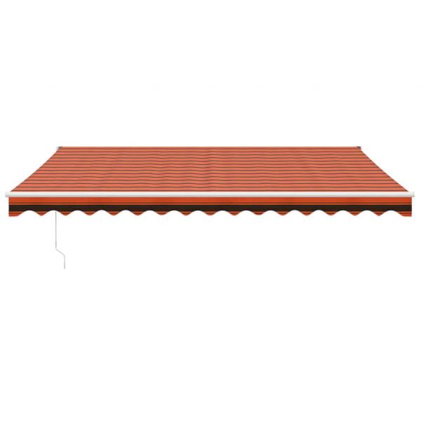 Markise Einziehbar Orange und Braun 4x3 m Stoff und Aluminium