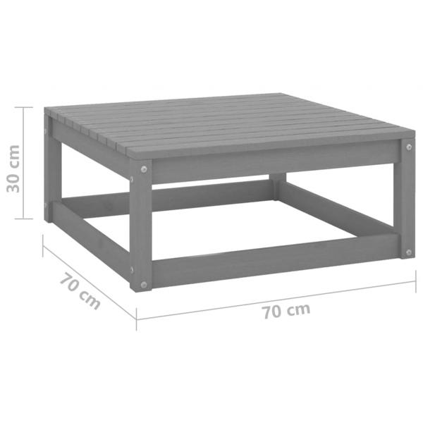 2-tlg. Garten-Lounge-Set mit Kissen Grau Kiefer Massivholz