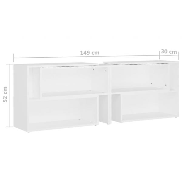 TV-Schrank Weiß 149x30x52 cm Holzwerkstoff