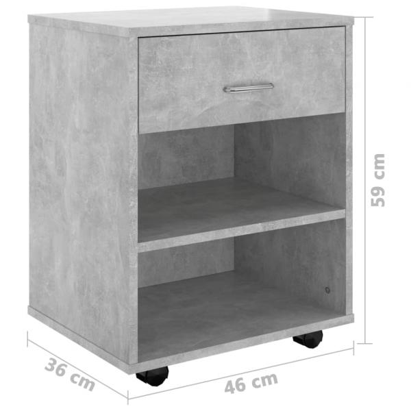 Rollschrank Betongrau 46x36x59 cm Holzwerkstoff