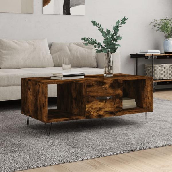 ARDEBO.de - Couchtisch Räuchereiche 102x50x40 cm Holzwerkstoff