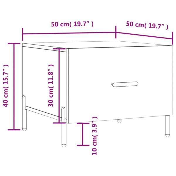 Couchtisch Räuchereiche 50x50x40 cm Holzwerkstoff