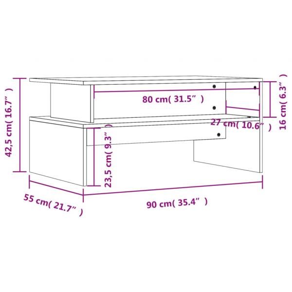 Couchtisch Betongrau 90x55x42,5 cm Holzwerkstoff