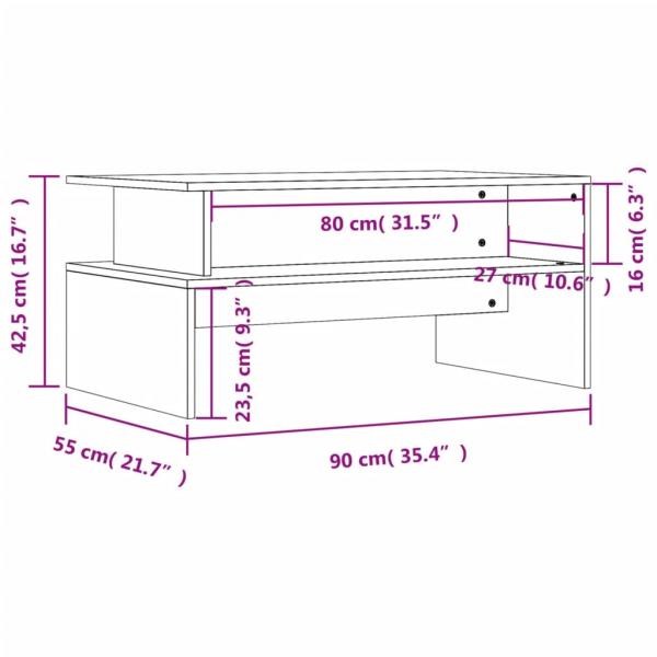 Couchtisch Sonoma-Eiche 90x55x42,5 cm Holzwerkstoff