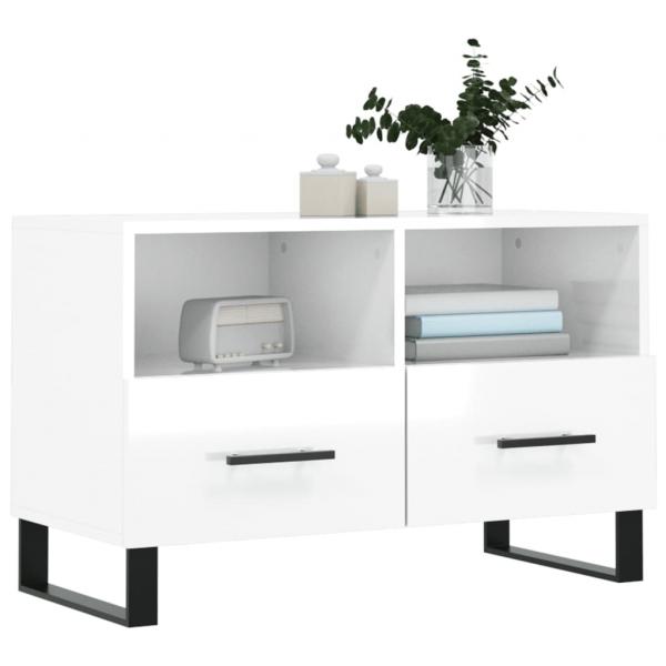 TV-Schrank Hochglanz-Weiß 80x36x50 cm Holzwerkstoff