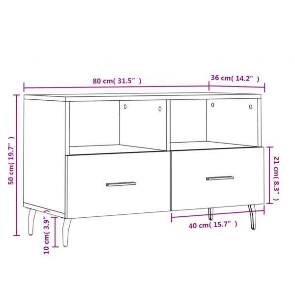 TV-Schrank Grau Sonoma 80x36x50 cm Holzwerkstoff