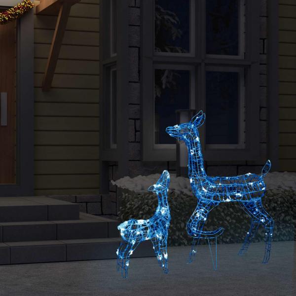 LED-Rentier-Familie Weihnachtsdeko Acryl 160 LED Blau