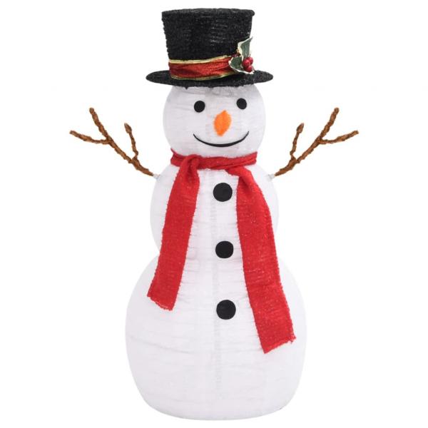 LED-Schneemann Weihnachtsfigur Luxus-Stoff 60 cm