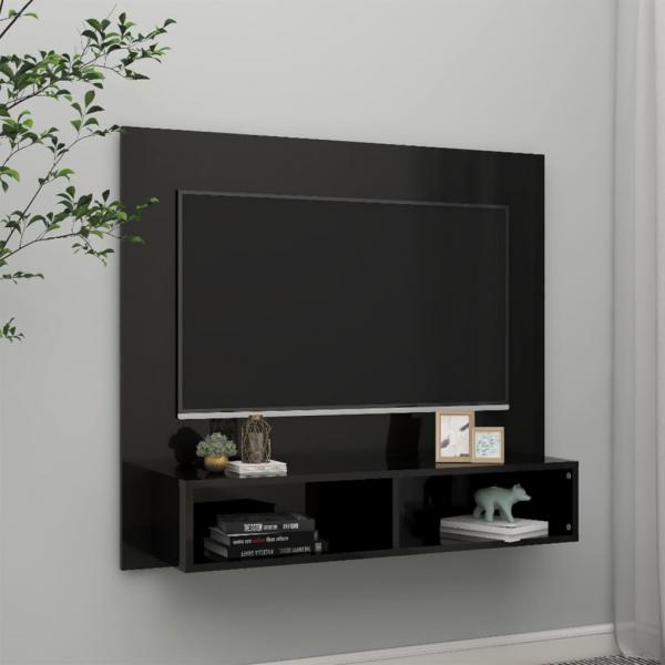 ARDEBO.de - TV-Wandschrank Hochglanz-Schwarz 102x23,5x90 cm Holzwerkstoff