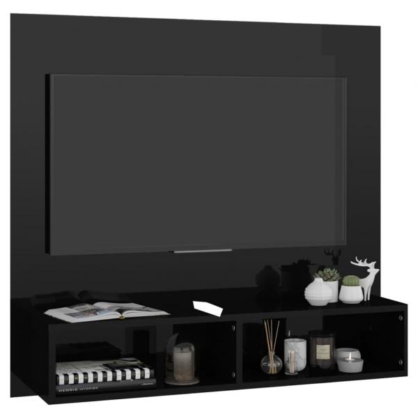 TV-Wandschrank Hochglanz-Schwarz 102x23,5x90 cm Holzwerkstoff