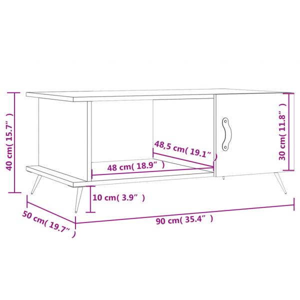 Couchtisch Schwarz 90x50x40 cm Holzwerkstoff