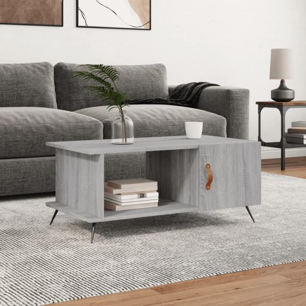 ARDEBO.de - Couchtisch Grau Sonoma 90x50x40 cm Holzwerkstoff