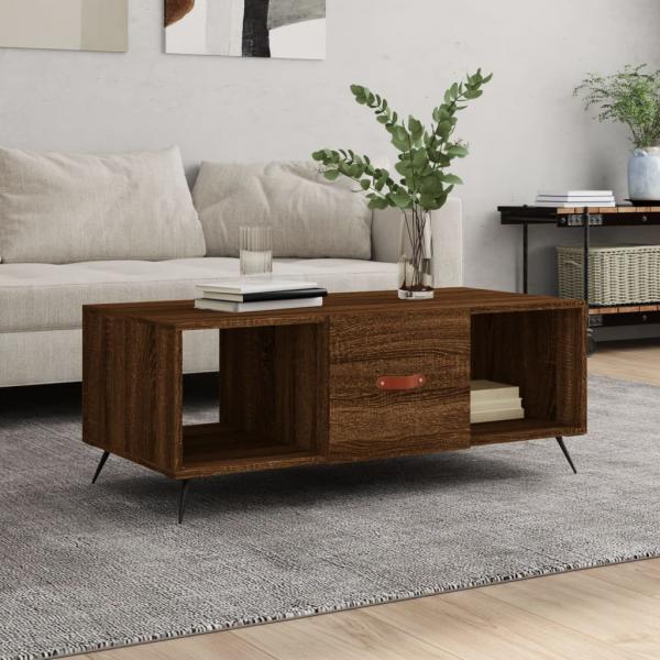 ARDEBO.de - Couchtisch Braun Eichen-Optik 102x50x40 cm Holzwerkstoff