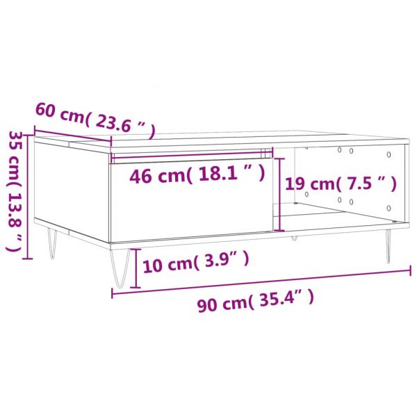 Couchtisch Sonoma-Eiche 90x60x35 cm Holzwerkstoff