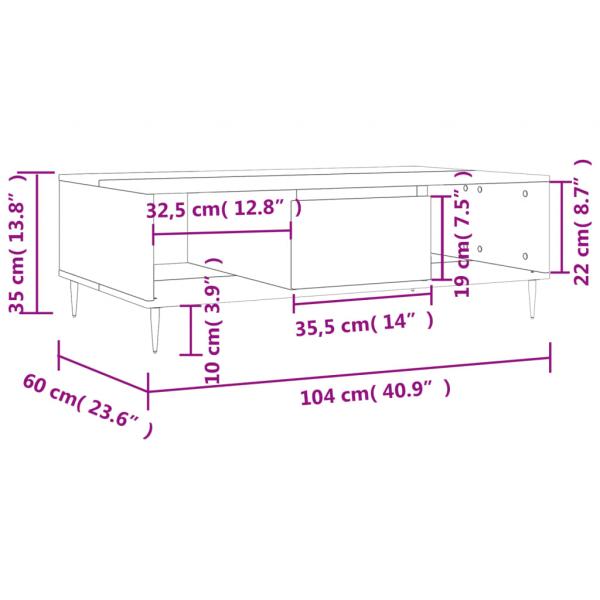 Couchtisch Betongrau 104x60x35 cm Holzwerkstoff