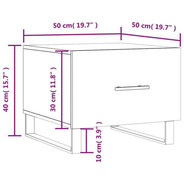 Couchtisch Sonoma-Eiche 50x50x40 cm Holzwerkstoff