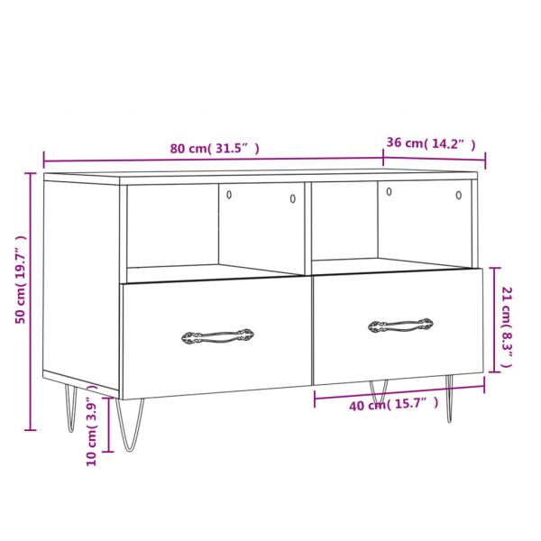 TV-Schrank Grau Sonoma 80x36x50 cm Holzwerkstoff