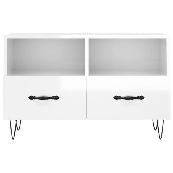 TV-Schrank Hochglanz-Weiß 80x36x50 cm Holzwerkstoff