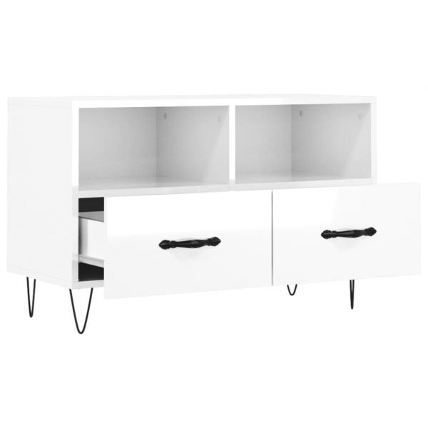 TV-Schrank Hochglanz-Weiß 80x36x50 cm Holzwerkstoff