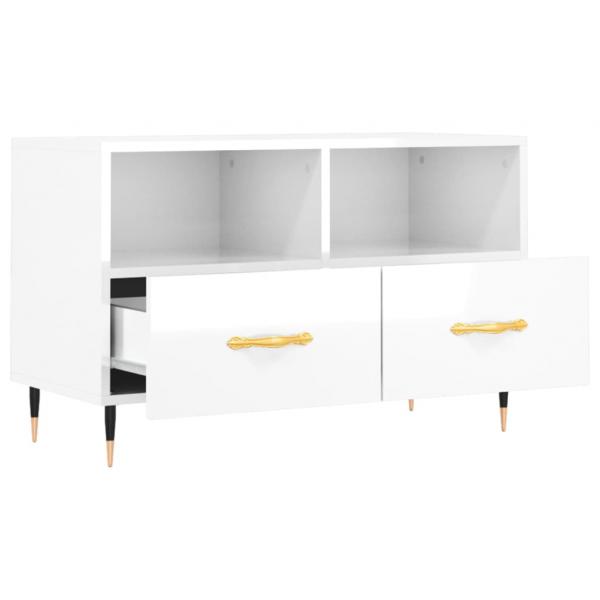 TV-Schrank Hochglanz-Weiß 80x36x50 cm Holzwerkstoff