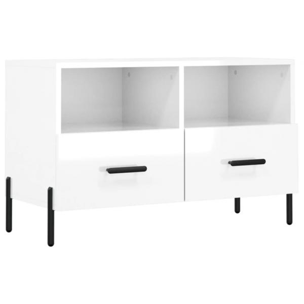 TV-Schrank Hochglanz-Weiß 80x36x50 cm Holzwerkstoff