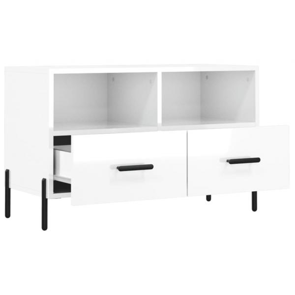 TV-Schrank Hochglanz-Weiß 80x36x50 cm Holzwerkstoff