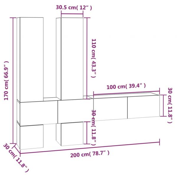 TV-Wandschrank Sonoma-Eiche Holzwerkstoff