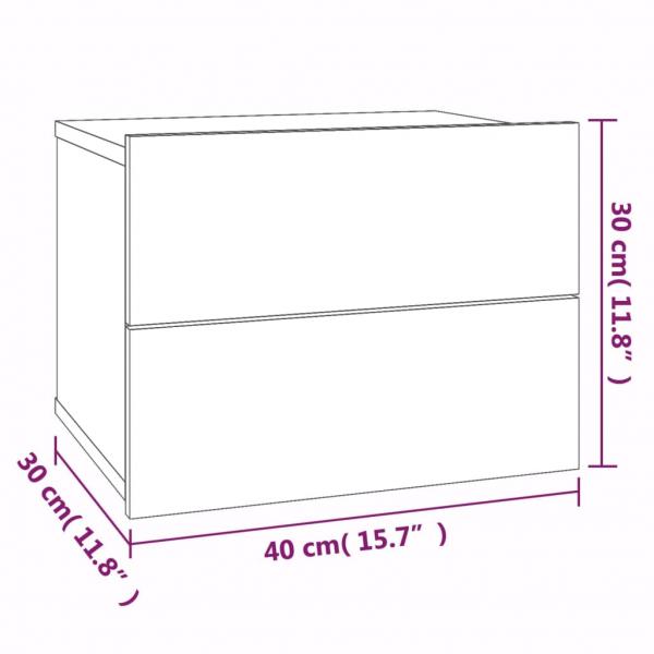 Nachttische 2 Stk. Grau Sonoma 40x30x30 cm Holzwerkstoff