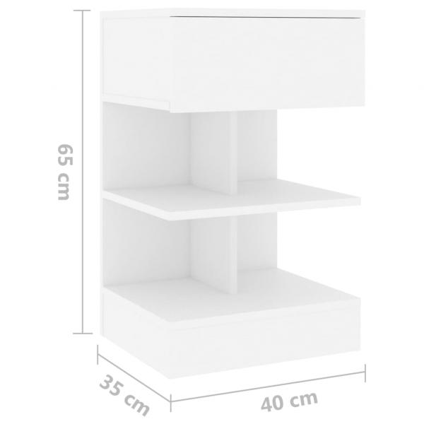 Nachttisch Weiß 40x35x65 cm Holzwerkstoff